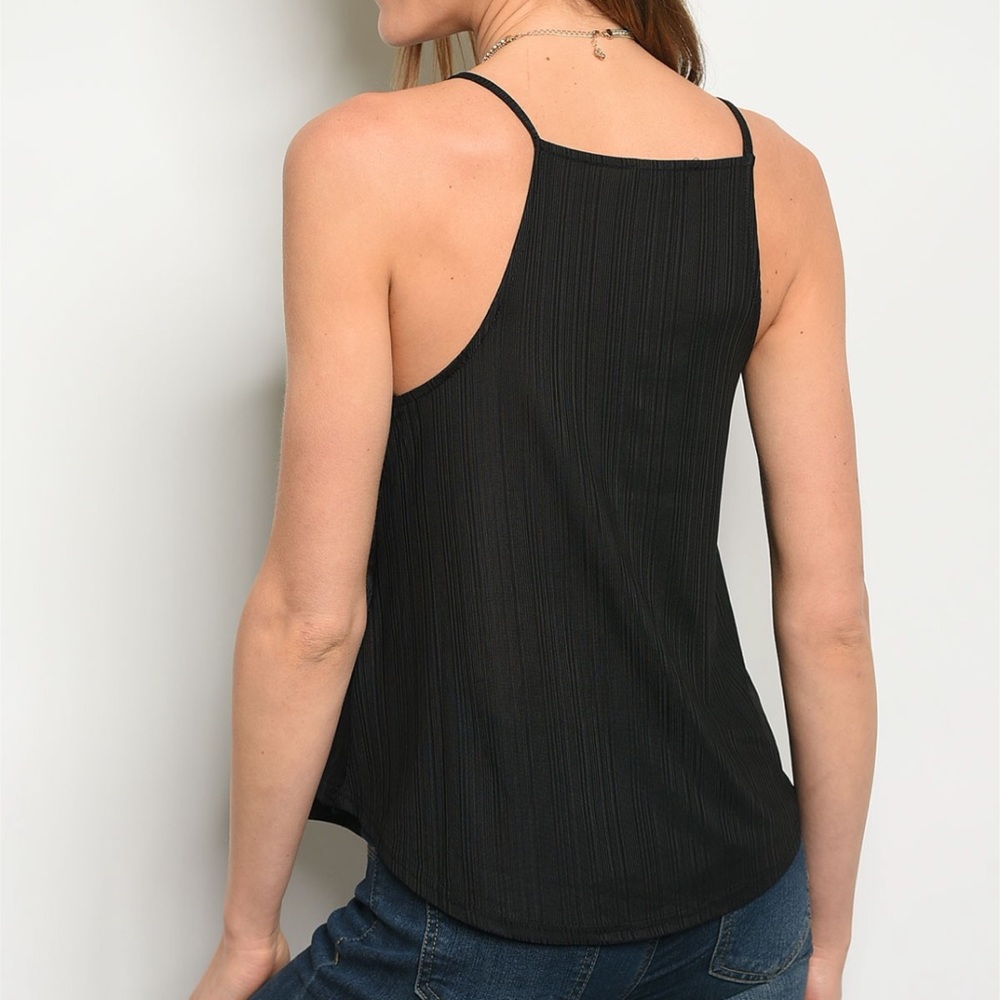 ⭐️ 3/$30 ⭐️ Betsy Ruffle Tank in Black 06005 - Picture 3 of 3